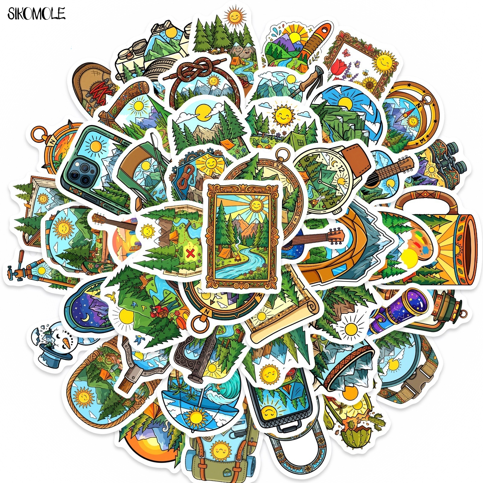 Outdoor Adventure Books - 10/30/50PCS Cartoon Outdoor Camping Adventure Stickers
