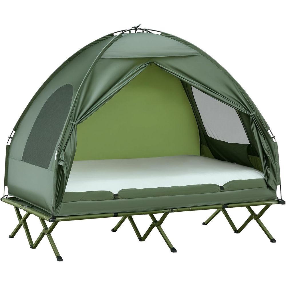 Outdoor Adventure Tent - 2-Person Cot Tent: 4-in-1 Camping Bed