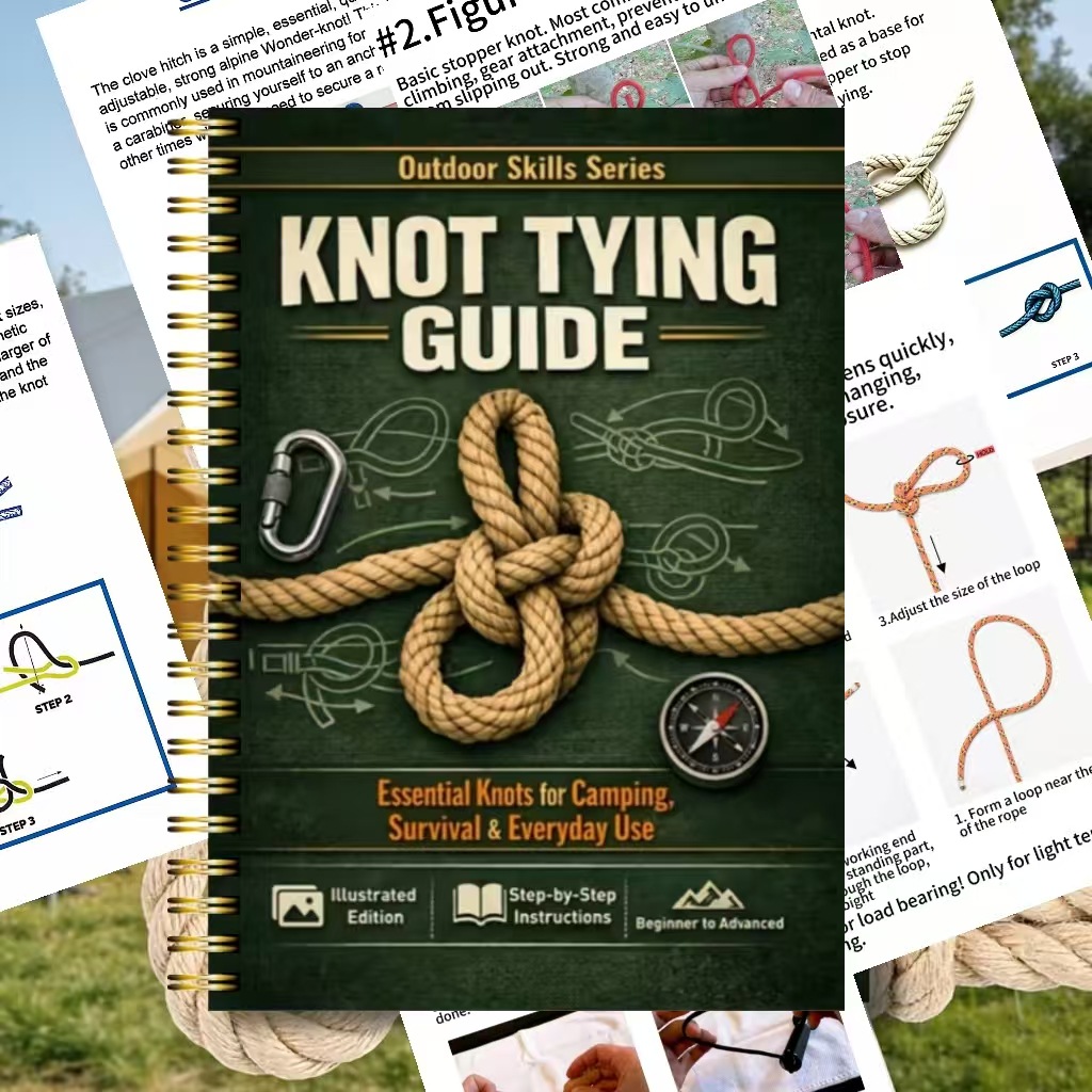 Outdoor Adventure Books - 1Pcs Knot Tying Guide Book, Outdoor