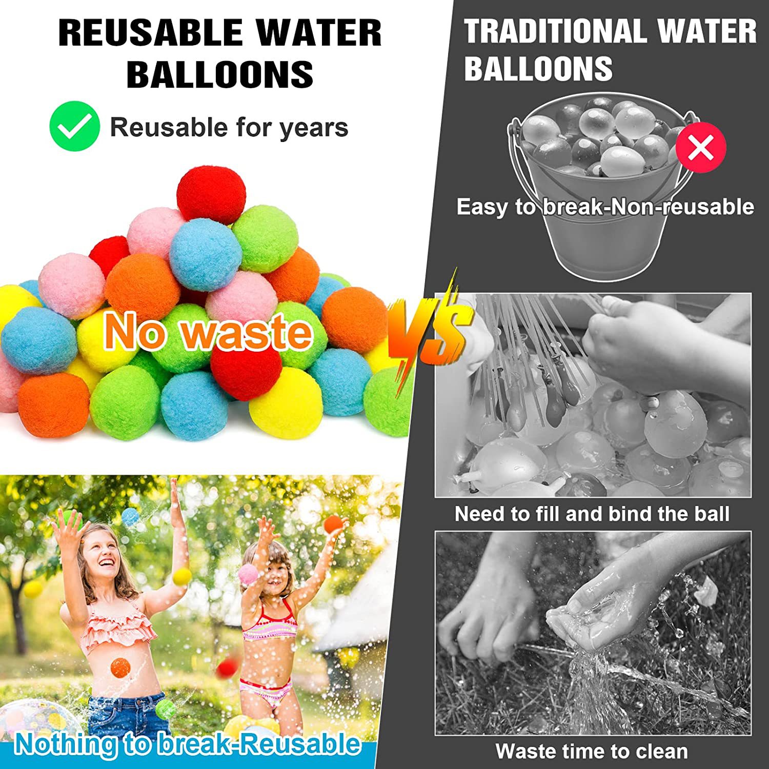 12/30/60Pcs Reusable Water Bal - Outdoor Adventure Games review and price